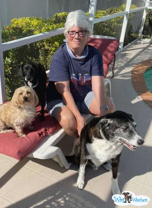 Pet sitter Lisa, with her pups.